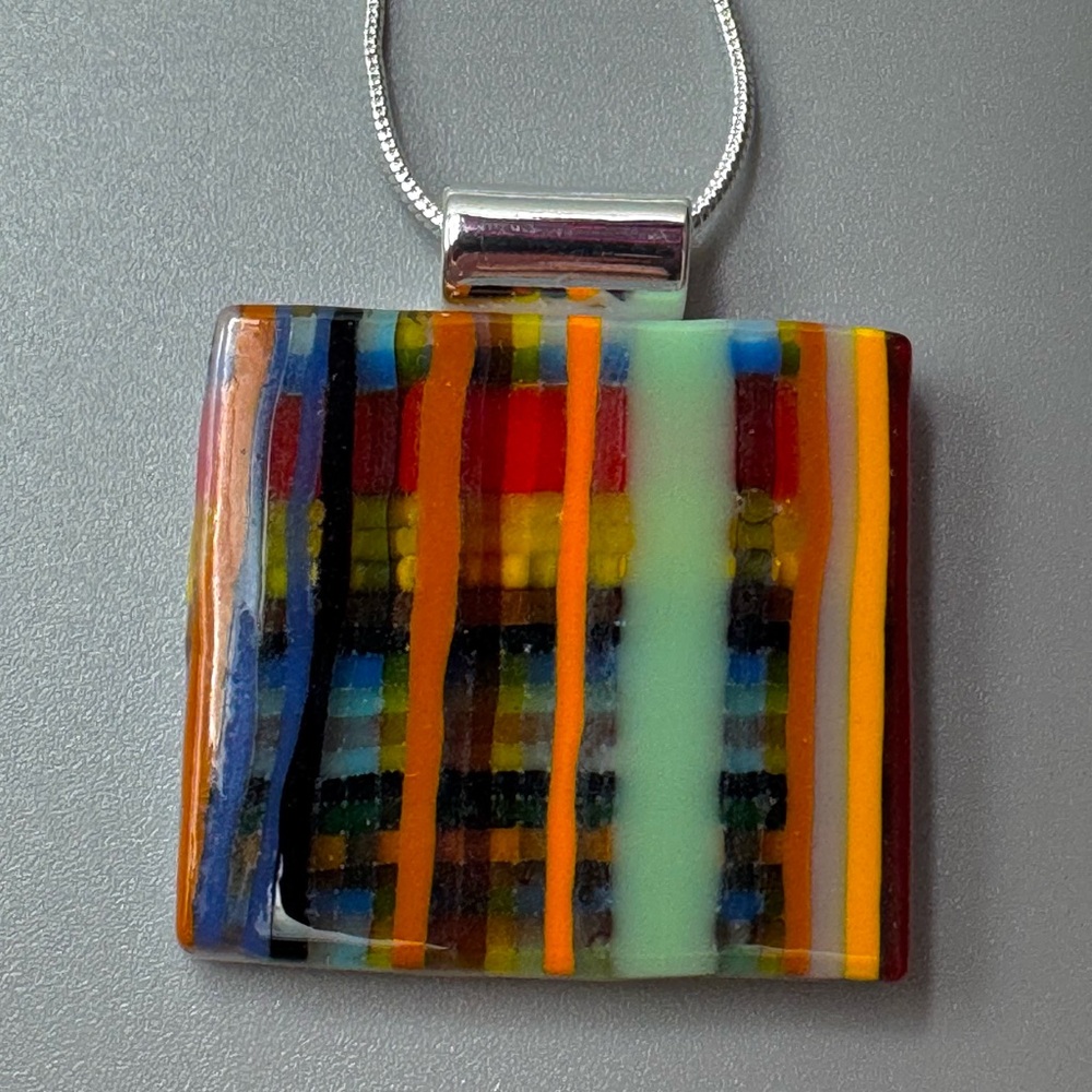 Colorful Striped Pendant Necklace